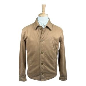 Versace Classic VTG Tan Cotton Canvas Quilted Interior Jacket Mens M Made Italy